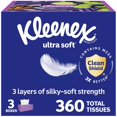 thumbnail image 1 of Kleenex Ultra Soft Pañuelos Faciales de 3 Capas, 360 Pañuelos, 3 Cajas, 1 of 9