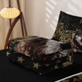thumbnail image 5 of Homewish Green Camo Us Flag Wolf Print Zipper Twin Comforter Sets with Fitted Sheet and 2 Pillowcases,Patriotic Wildlife Zipper Bedding Set For Men And Women,Reversible,4-Piece, 5 of 7