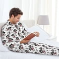 thumbnail image 6 of Hirioo DOG IS WEARING PIRATE COSTUME for Men's Pajama Sets 2 Piece Pjs Men's Long-Sleeved Pajama Set Button Down Sleepwear,S-XXL-X-Large, 6 of 7