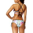 thumbnail image 3 of Bar III WHITE MULTI Tropical High-Neck Lace-up Bikini Swim Top, US X-Large, 3 of 3