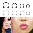 thumbnail image 3 of Ayyufe Pack Of 10 Stainless Steel Horseshoe Bar Lip Nose Ear Ring Stud Body Piercing Set, 3 of 6