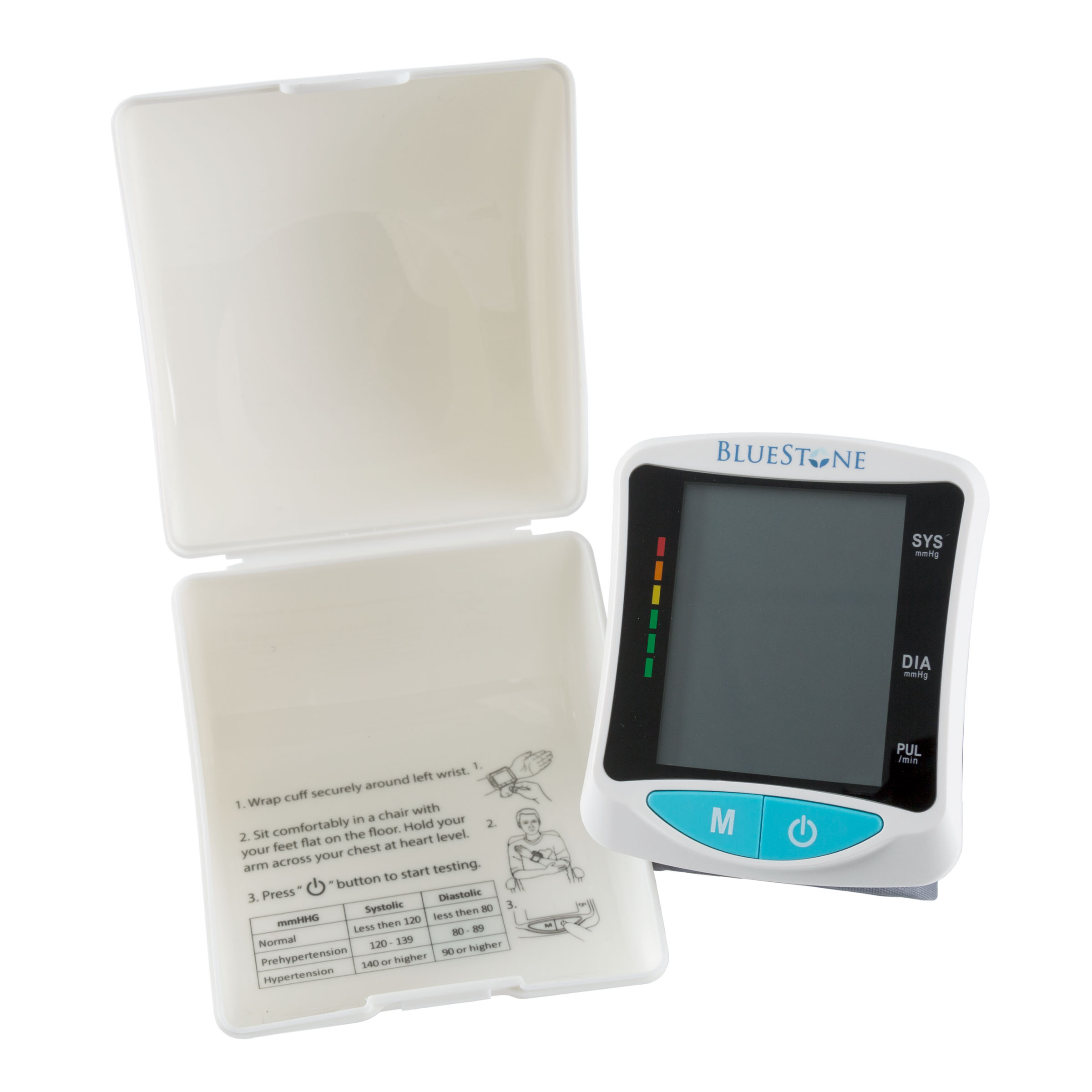Bluestone Automatic Digital Wrist Blood Pressure Monitor, LCD Display, WHO Indicator & Adjustable Cuff