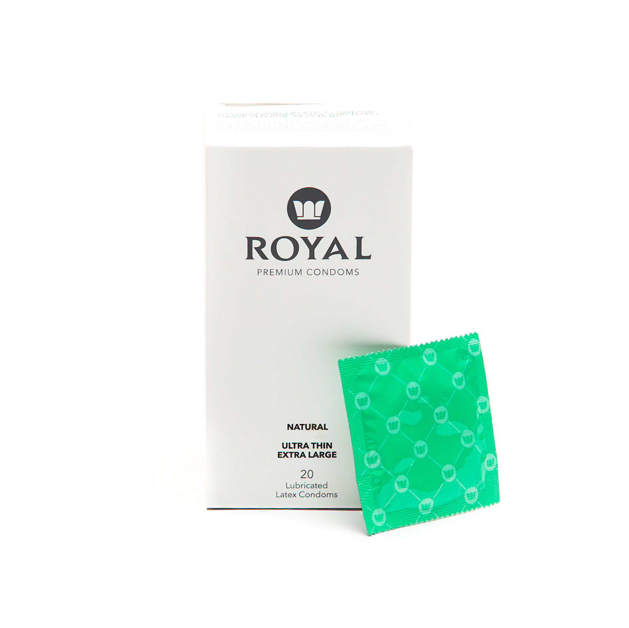 Royal XL Ultra Thin Condoms Lubricated with Unflavored Edible Lubricant Strong, FDA Approved