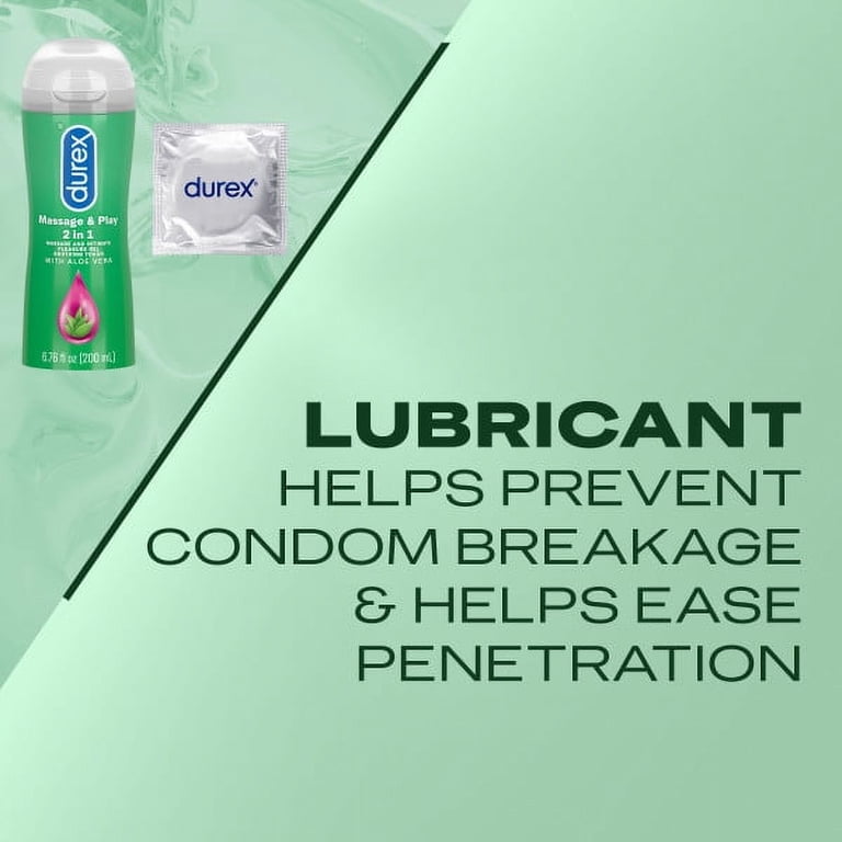 Durex Soothing Massage Gel, 2 in 1 Personal Lubricant with Aloe Vera,  Water-Based Formula, Pack of 3