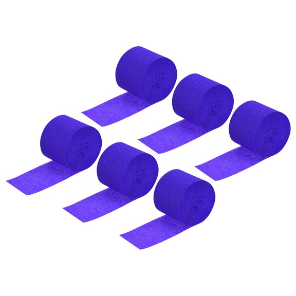 Uxcell Crepe Paper Streamer 32ft Long 1.37 Inch Wide, Dark Blue 6 Pack