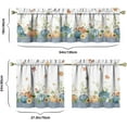 thumbnail image 2 of Fall Thanksgiving Kitchen Curtain Valance 3 Piece Set, Fall Blue Pumpkin Sunflower Kitchen Decor, Thanksgiving Fall Kitchen Curtains and Valances for Living Room Bedroom Kitchen Cafe Decor 24In, 2 of 6
