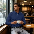 thumbnail image 6 of Trgacdwlo S-4XL Men's Long Sleeve Polo Shirts Quick Dry Collared Men's Henley Shirts Lightweight Work Outdoor Athletic Men Golf Shirt XXL, 6 of 7