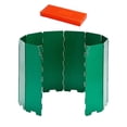 thumbnail image 1 of Protección contra el viento plegable para estufa de camping con bolsa de transporte y 10 placas. Verde, 1 of 9