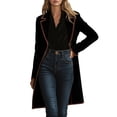 thumbnail image 6 of Women's Long Sleeves 2026 Fashion Velvet Jacket Open Front Button Cardigan Coat Outerwear, 6 of 8