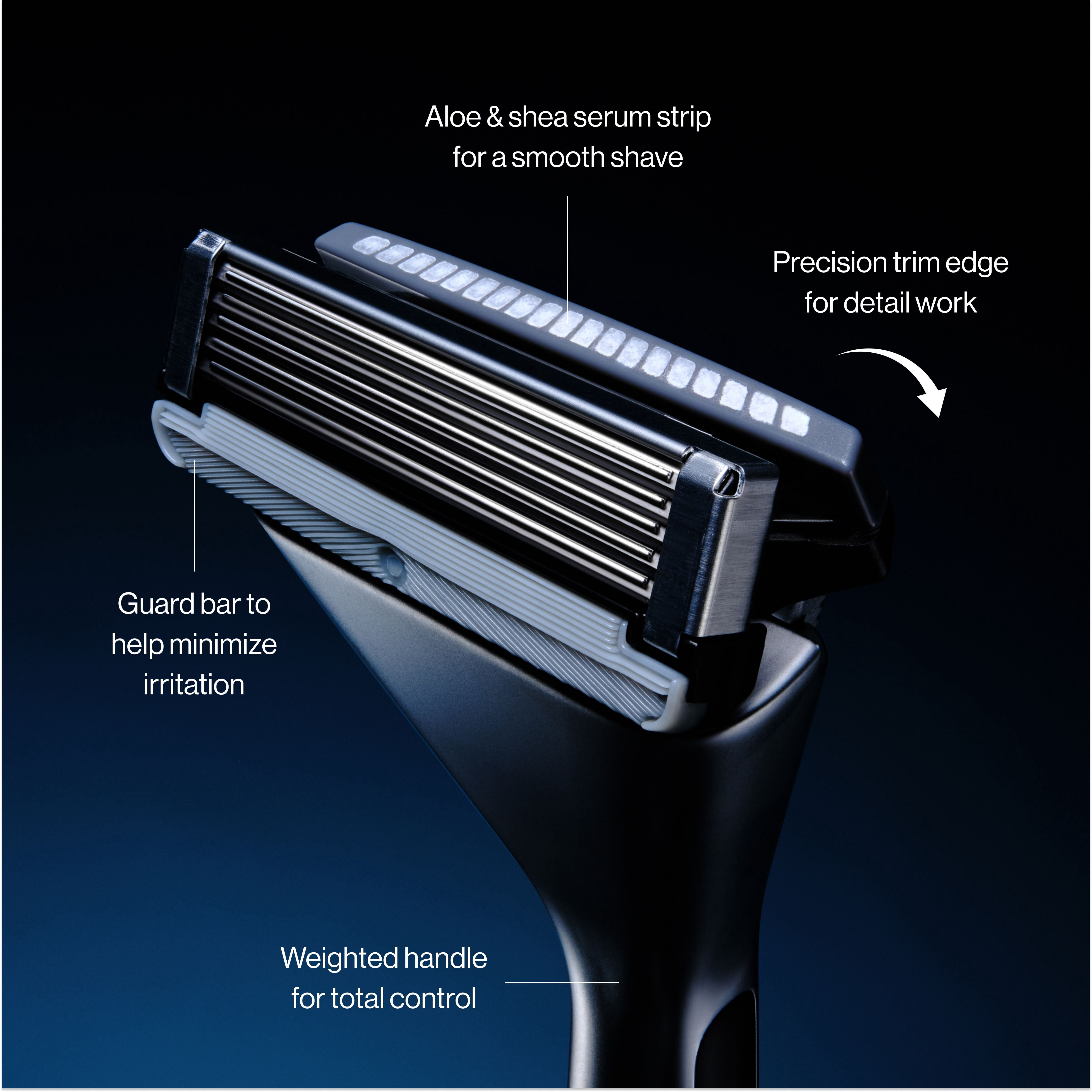 House of Atlas Premium Razor Kit - Matte Black - 5ct: Whole Body, All Hair Types, Reusable Razor, 5 Blades