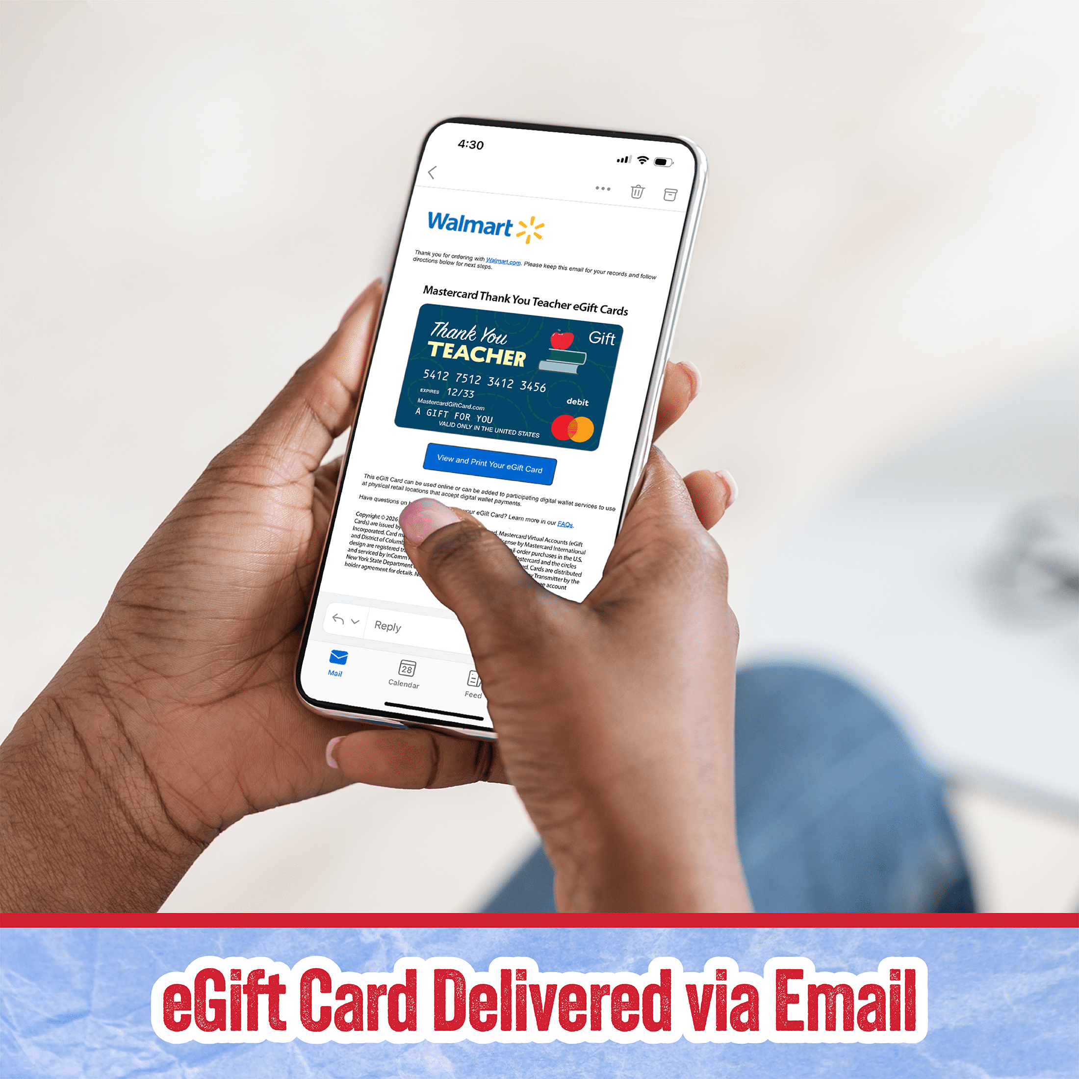 Mastercard® $20-$500 Thank You Teacher eGift Card (Plus $6.84 Purchase Fee) [Email Delivery]