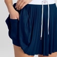 thumbnail image 3 of Women's WEAR by Erin Andrews  Navy Atlanta Braves Pleated Skort, 3 of 6
