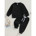 thumbnail image 3 of Lamuusaa 2Pcs Toddler Boy Fall Outfits Long Sleeve  Sweatshirt Tops + Pocket Pants Set Kid Clothes, 3 of 9