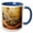 Blue/White, variant on 3drose, Boulder in the Autumn Forest in Monte Sano State Park, 11oz Two-tone Black Mug
