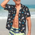 thumbnail image 5 of Lsque Space pattern Hawaiian Shirt for Men, Unisex Summer Beach Casual Short Sleeve Button Down Shirts-Large, 5 of 9