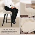 thumbnail image 4 of Dycanpo Counter Height Bar Stools Set of 4, 27" Swivel Counter Stools, Wooden Legs & Metal Footrest for Kitchen Island,Linen Fabric, 4 of 9