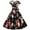 Black, variant on Fesfesfes Christmas Women Gowns Zipper Bandage Retro Print Short Sleeve Evening O-Neck Party Prom Vintage Dress Plus Size $10