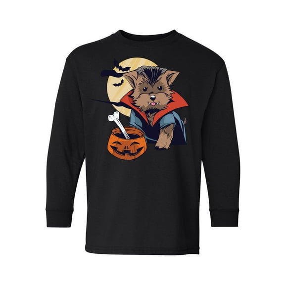 Awkward Styles Halloween Youth Sweatshirt Vampire Morkie Crewneck Tee for Kids