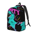 thumbnail image 1 of Vsdgher Rex Dinosaur With Sunglasses Print Canvas Backpack Travel Rucksack Unisex Knapsack 15.7/17.7Inch Laptop Backpack for Work,College-Small, 1 of 5
