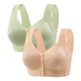 thumbnail image 1 of Diufon 2 Pack Wide Strap Bra for Women Everyday Front Closure Wireless Full Coverage Bras Soft Breathable Bra, 1 of 6