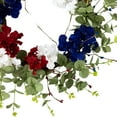 thumbnail image 3 of Northlight Hydrangea and Eucalyptus Patriotic Artificial Wreath - 20", 3 of 7