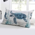 thumbnail image 5 of Ocean Sea Turtle Throw Pillow Cover 16 x 24 Inch Decorative Pillow Cover Summer Coastal Seaweed Vintage Wood Grain Lumbar Pillowcase Seasonal Rectangle Cushion Case for Couch Sofa Bed Living Room, 5 of 7