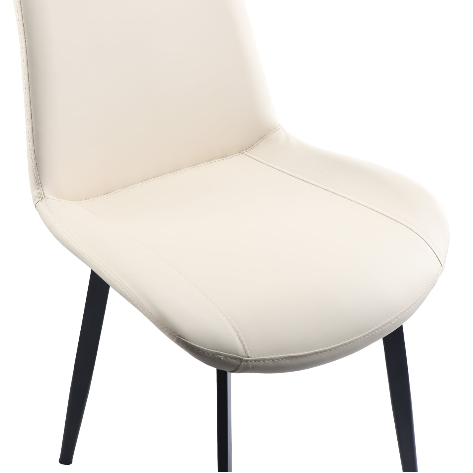 MAYEERTY Beige PU Leather Dining Chairs with Metal Legs, Modern Upholstered Set of 2 for Kitchen, Restaurant, Living Room ,Dining room, Meeting Room