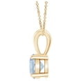 thumbnail image 2 of Angara Natural Aquamarine Pendant Necklace for Women in 14K Yellow Gold (Size-5mm) - March Birthstone Jewelry | Prong Set Aqumarine Pendant Necklace, 2 of 9