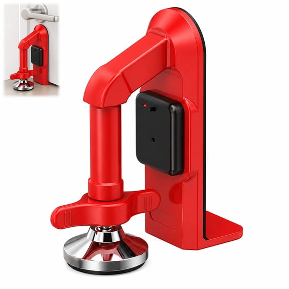 Portable Door Lock and Alarm Door Stopper Security, 2-in-1 No-Drill Door Jammer for Travel, Anti-Theft Door Blocker Device for Hotel, Home, Apartment, Bedroom