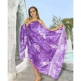 thumbnail image 5 of HAPPY BAY Women's Beachwear Summer Bikini Wraps Beach Wrap Swimwear Sarong Swim Cover up Skirt Bathing suit Swimsuit Pareo Coverups for Women One Size Violet, Floral, 5 of 5