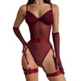 thumbnail image 1 of Gibobby Ropa interior mujer sexy Camisón de encaje para mujer, lencería sexy de encaje para novia(Marrón, G), 1 of 5