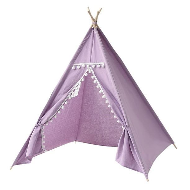 Tipi para niños, decoración del hogar, regalo, tienda de campaña estable y acogedora, tienda de campaña para niños para sala de estar, dormitorio y Bola violeta de 09 m