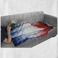 thumbnail image 6 of American Flag Soft Flannel Fleece Throw Blanket, Abstract Background with Stars in Digital Neon Colors Design Image Artwork, Cozy Plush for Indoor and Outdoor Use, 50" x 60", Blue Red, by Ambesonne, 6 of 6