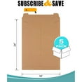 thumbnail image 2 of 5 Pack Natural Brown Tab-Lock Paperboard Rigid Mailers 18" x 24" Stay Flat Envelopes, 2 of 6