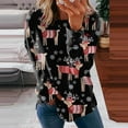 thumbnail image 1 of Pntutb Navidad Moda Mujer Casual Manga Larga Impreso Señoras Sin Capucha Sudaderas tops Blusa Pntutb Pntutb-4707, 1 of 5