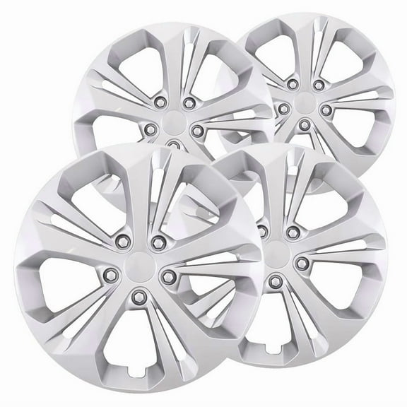 Fuel Rider Set of 4 17 inch Silver Snap-On Hubcaps With 10 Spoke Compatible With 2024-2025 Chevrolet Trax LS Standard Steel Wheel Covers