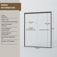 thumbnail image 6 of Goodyo Double Sliding Glass Shower Door 48 in. W x 72 in. H Aluminum Framed Shower Enclosure with SGCC Clear Tempered Glass, Stainless Steel Hardware, Matte Black, 6 of 12