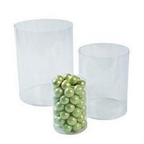 Fun Express Clear Plastic Cylinders (set of 6 in 3 sizes) Great for Wedding, Party Supplies, Containers & Boxes