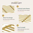 thumbnail image 5 of Zimtown Queen Size Loft Bed with Reversible Ladder, Metal Bed Frame for Adults, Guardrails, Space-Saving, Gold, 5 of 7