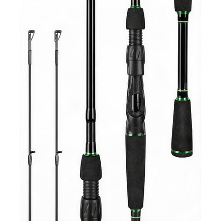 Dual Tip Fishing Rod Lightweight IM6 Graphite Spinning Rod with Zirconium Oxide Ring Guides Hook Keeper EVA Grip Power Transition System 6 2 ML M-Fast