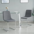 thumbnail image 6 of Sumdeal Modern Flannelette Simple Light Luxury Dining Chair with C-shape Metal Leg,Gray,Set of 6, 6 of 6