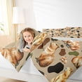 thumbnail image 3 of Erosebridal Capybara Print Kids Twin Bedding Sets, Brown Rustic Camo Bedding Comforter Set, Grey Reversible, 7 Pieces, 3 of 7