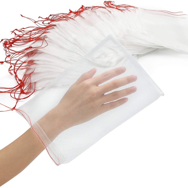100pcs Bolsas de red Bolsas de la cubierta de la barrera de la fruta del jardín para la protección v Abanopi 30x20cm