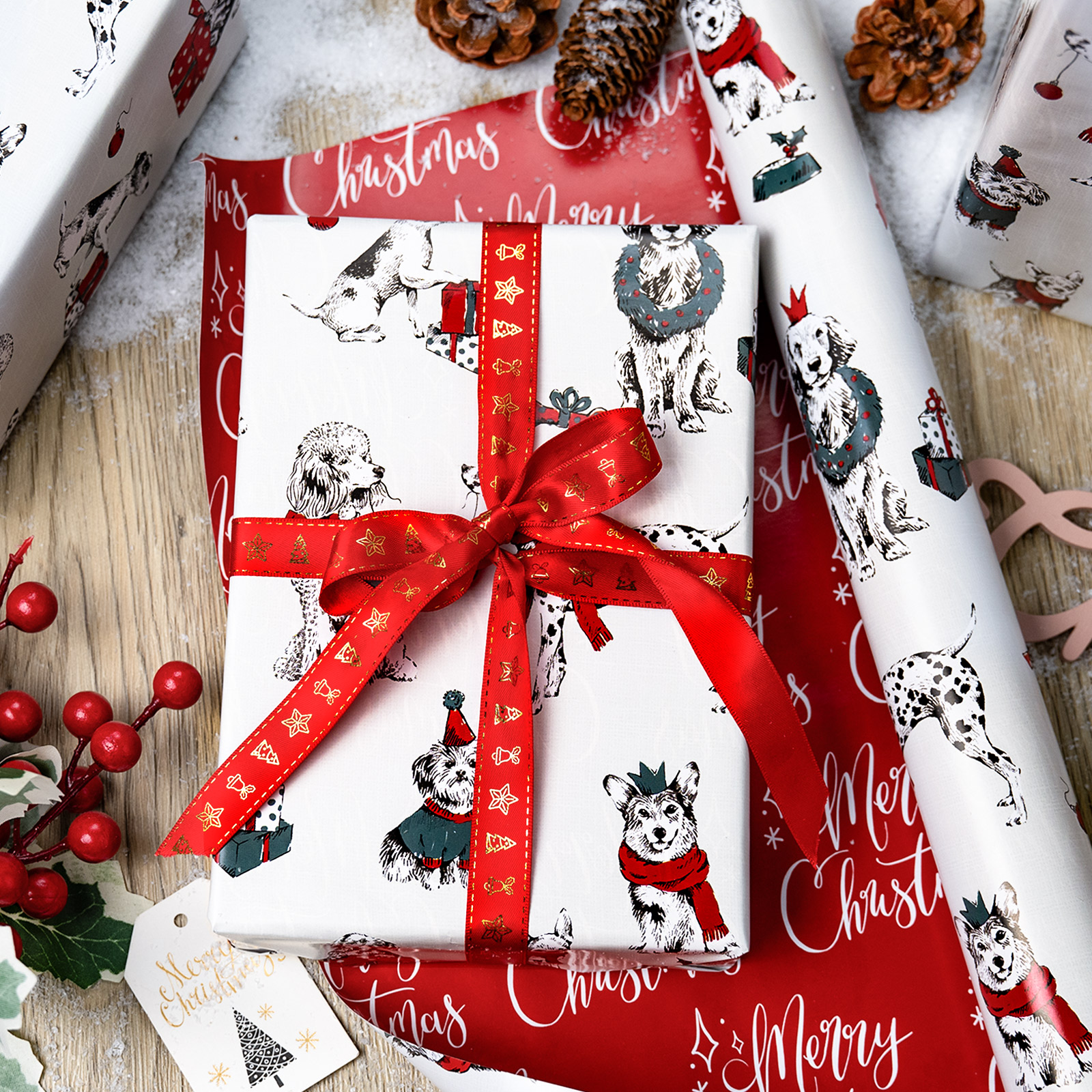 HOMERAL Reversible Christmas Dog Wrapping Paper photo 7