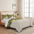 thumbnail image 5 of Twin XL Quilt Set 68''x98'', Summer Lemon Lightweight Bedspread Coverlet Set with 2 Pillow Shams, Green Botancial Summer Yellow Fruits Rustic Breathable All Season Quilt Bedding for Dorm/Guest Room, 5 of 9