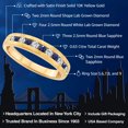 thumbnail image 2 of Gem Stone King Men's 10K Yellow Gold White Lab Grown Diamond and Blue Sapphire Satin Finish Wedding Band Ring for Men | 0.63 Cttw | Size 12, 2 of 4
