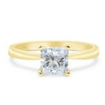 thumbnail image 2 of AFFY 2 Carat 7MM Princess Moissanite Diamond Solitaire Ring for Women 14K Yellow Gold over Silver-7.5, 2 of 5