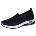 thumbnail image 2 of Samdudou Womens Sneakers Closed Toe Slip On Walking Shoes Breathable Lightweight Knit Mesh Upper Sporty Casual Athletic Running Gym Workout Daily Outdoor Footwear, 2 of 7