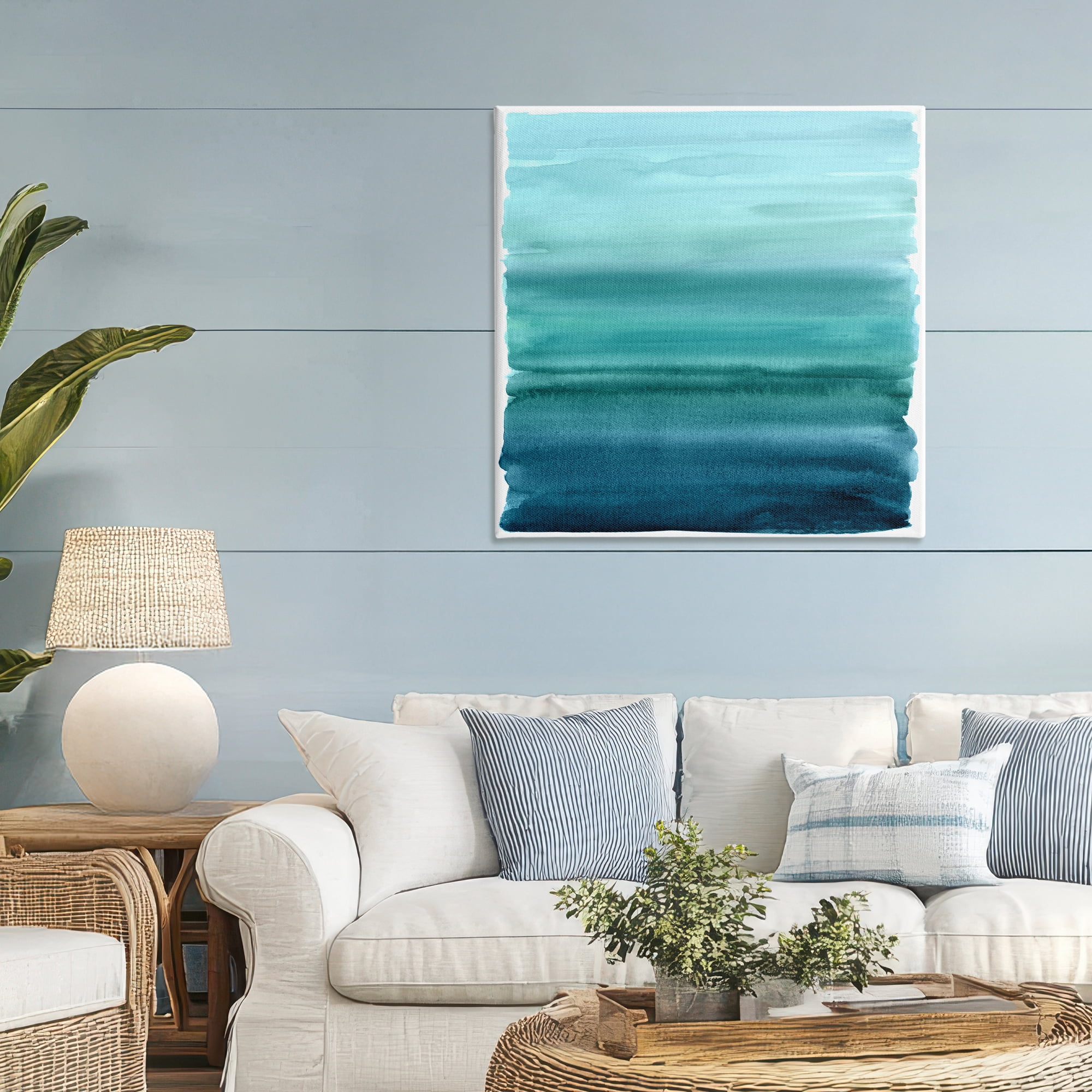Stupell Industries Aqua Ombre Gradient Canvas Wall Art, design by Allie Corbin