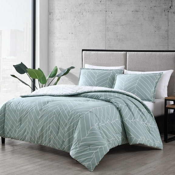 City Scene Ceres Cotton Green 2 Piece Duvet Cover Set-Twin